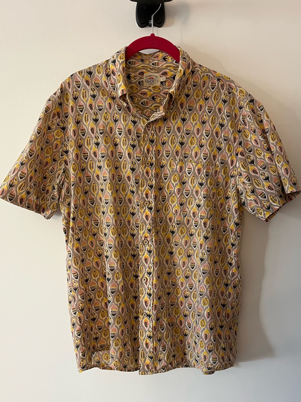 Faherty 100% Organic Cotton Button Up Shirt Sz M